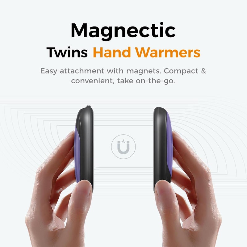 OCOOPA Magnetic Hand Warmers Rechargeable 2 Pack, Electric Handwarmers, Smart Heating UL Certified, 3-Settings,Portable Heater, Ultra Slim Pocket, Hunting Essentials, Gifts for Christmas Men, UT3 Lite - Image 3